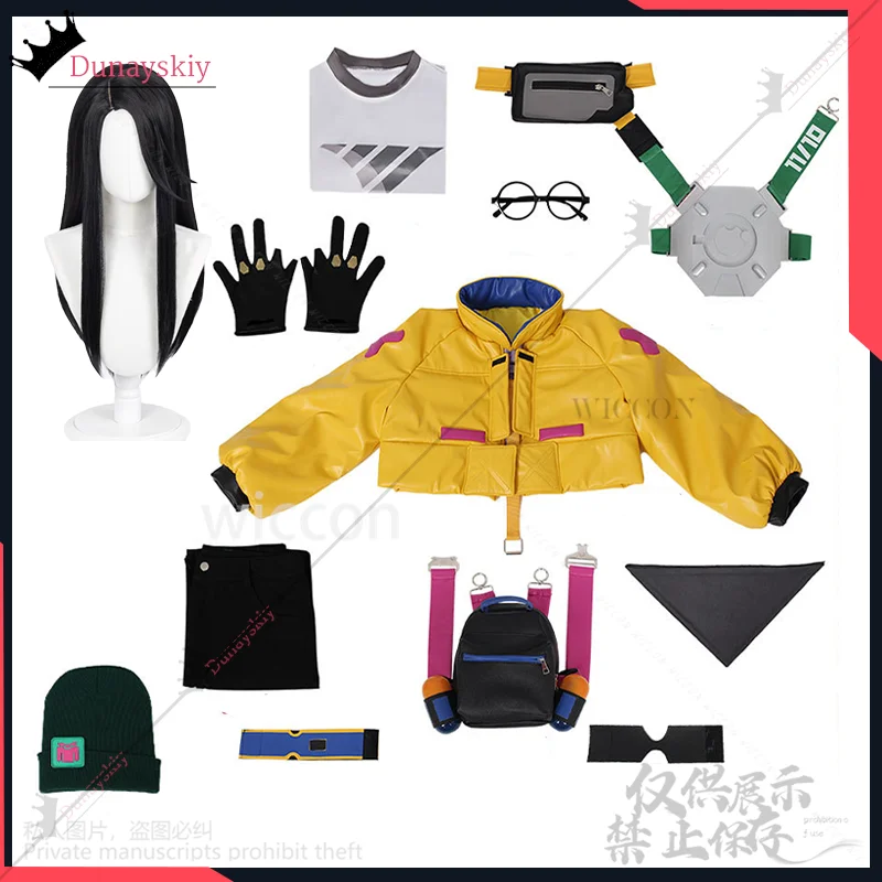 Killjoy تأثيري لعبة Valorant أنيمي زي Jirai Kei الأصفر الشرير Y2K معطف موحد حقيبة السراويل Kawaii لطيف الفتيات الباروكات مخصصة