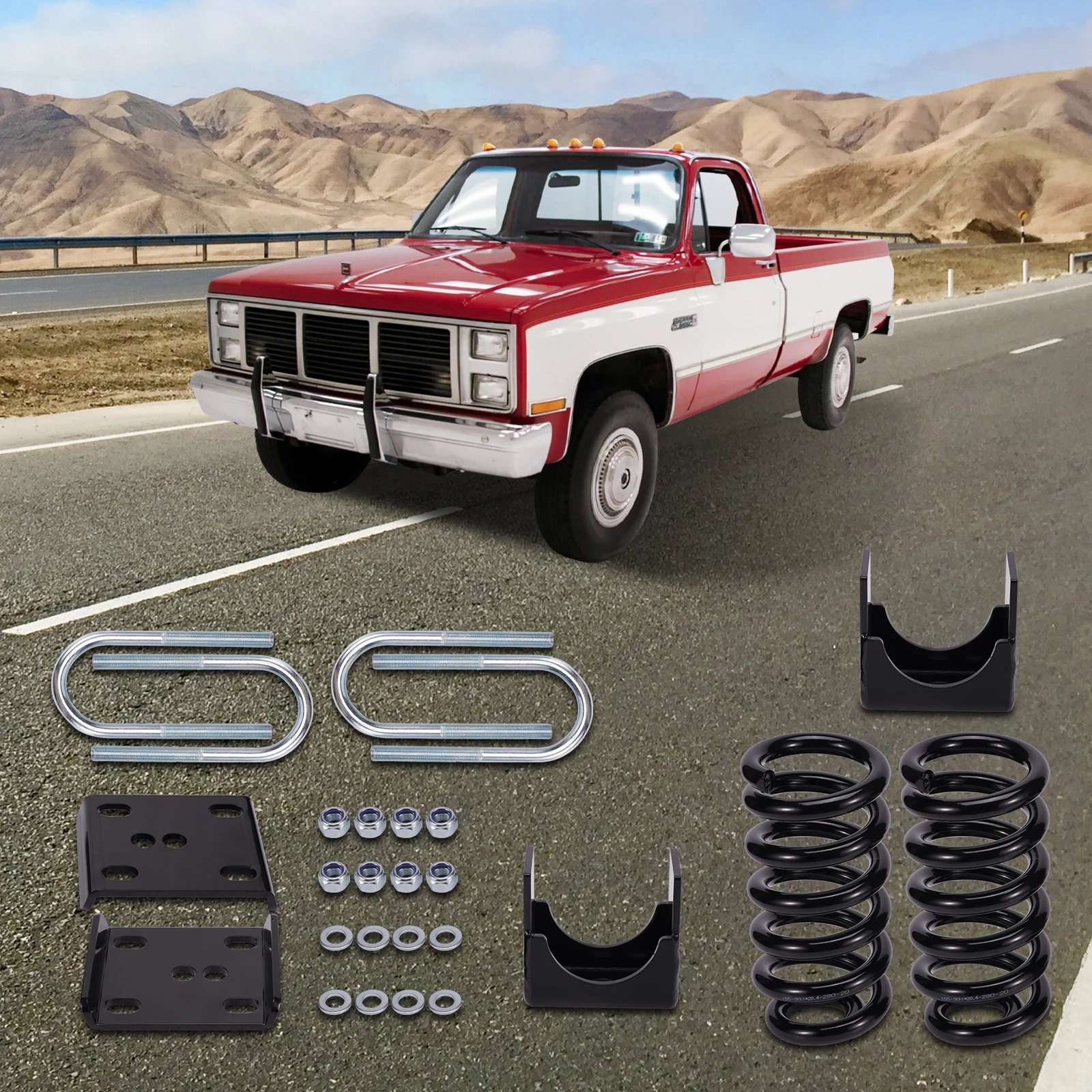 Front 3in Rear 5in Drop Lowering Kit for Chevy C10 GMC C15 Jimmy 1973-1987