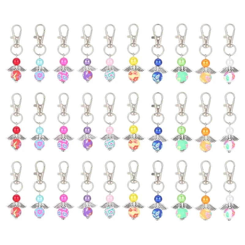 

30pcs Angel Keychain Metal Hanging Key Chain Charm Ornament Accessory for Children Girl Boy Schoolbag Decoration