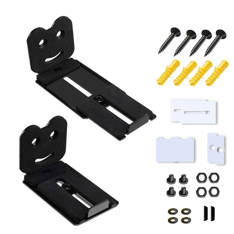 2pcs Universal Speaker Wall Mount Stands, Extendable Arm Floating Rack Home Theater Speaker Holders Metal Construction