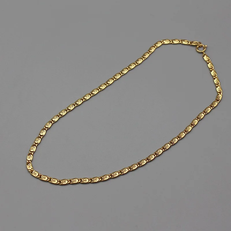 Brass Simply Wave Chian Choker Necklace OL Designer T Show Runway Party Boho Elegance Top Rare Japan Korean INS