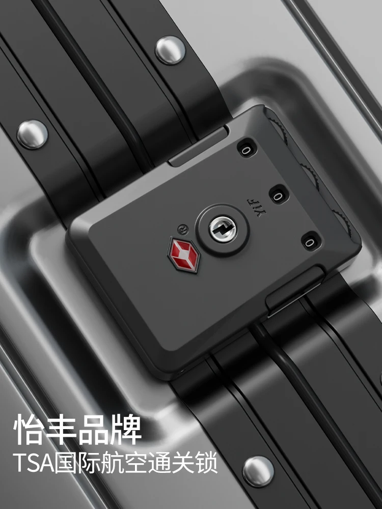 All-aluminum magnesium alloy suitcase New trolley case Boarding travel bag