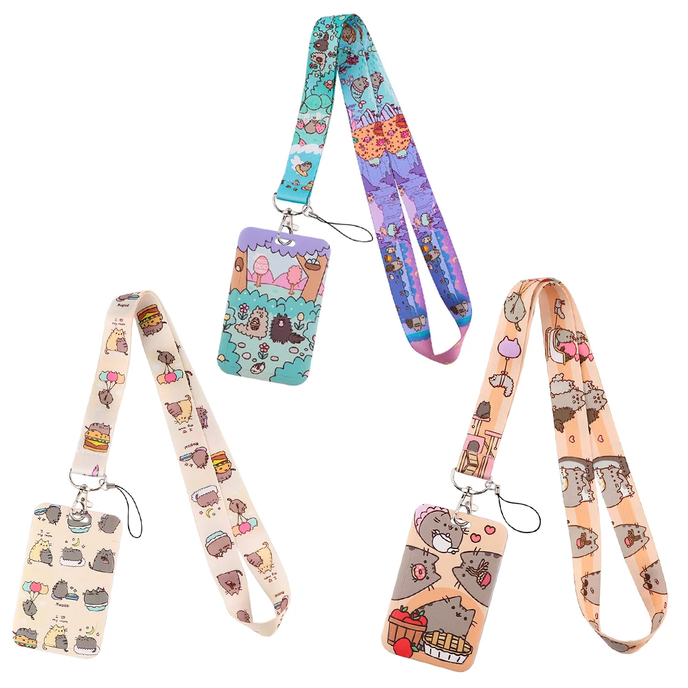 Kawaii Animal Lanyard For Key USB Gym ID Card Badge Holder Keychain Collar DIY Hanging Rope Lanyards Mobile Phone Straps