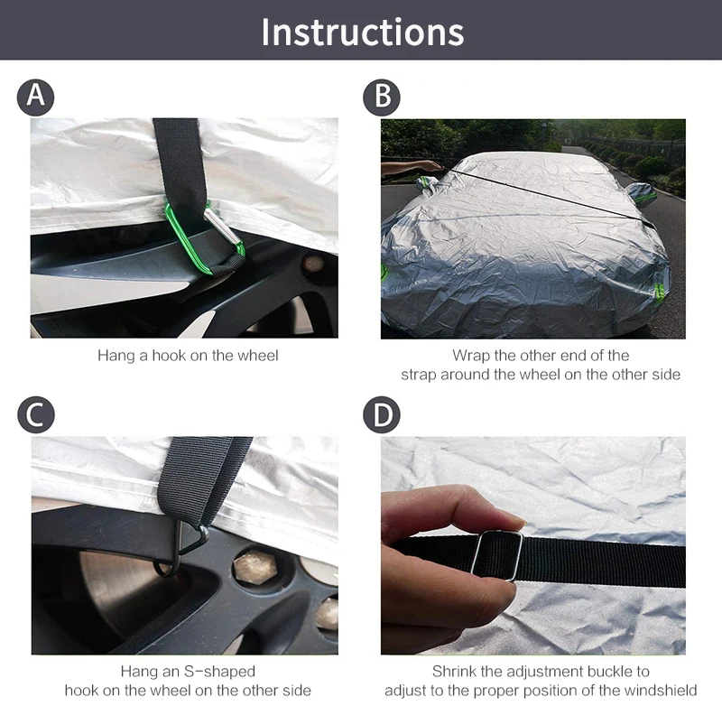 New Car Cover,car Accessories 440cm Dust Resistant Protection Cover With Two Adjustable Fixed Elastic Band For SUV Trucks