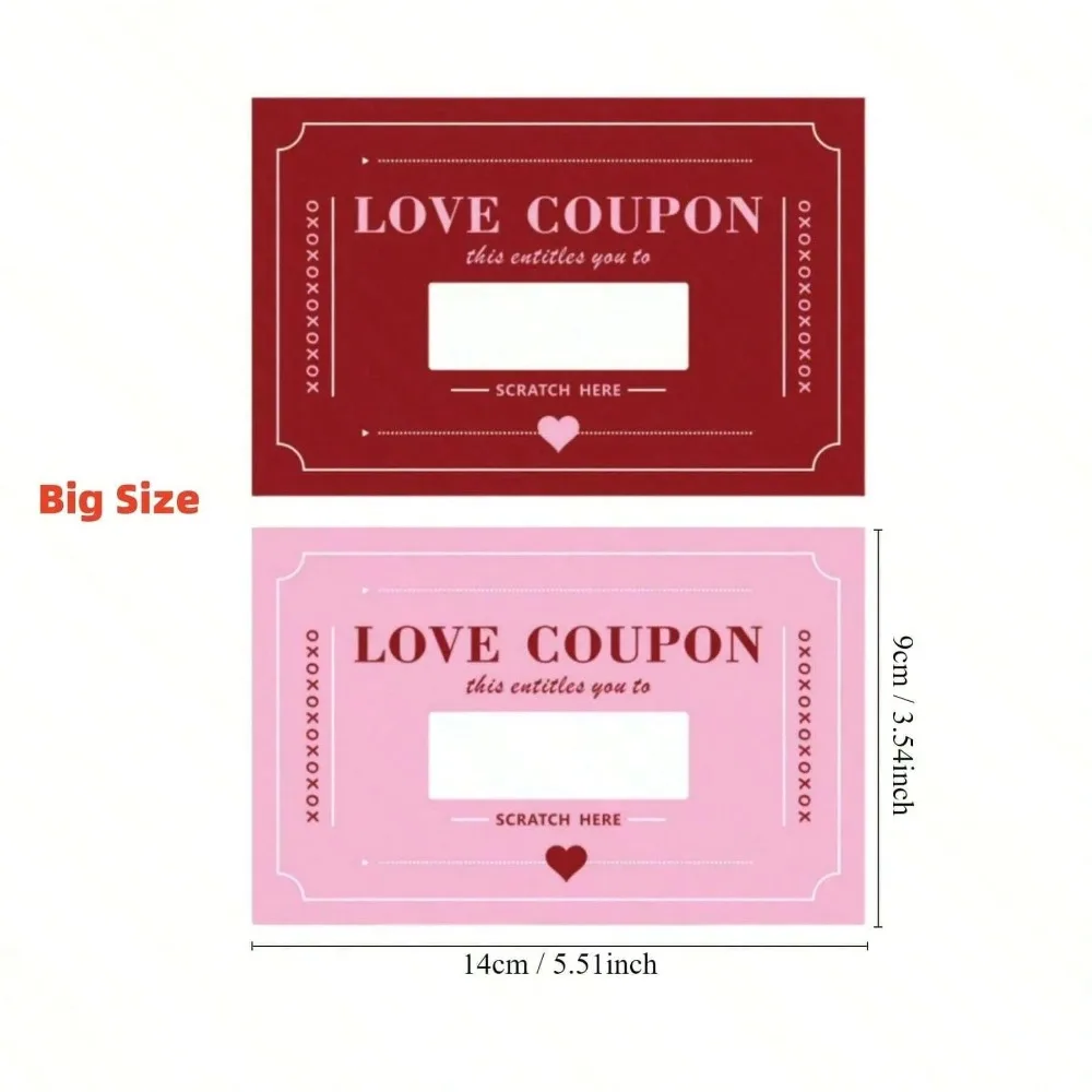 20pcs Romantic Lovers Scratch-off Cards Coupon Wedding Supplies Art Paper Love Coupon Card Creative Scratch Valentine's Day Card view 6