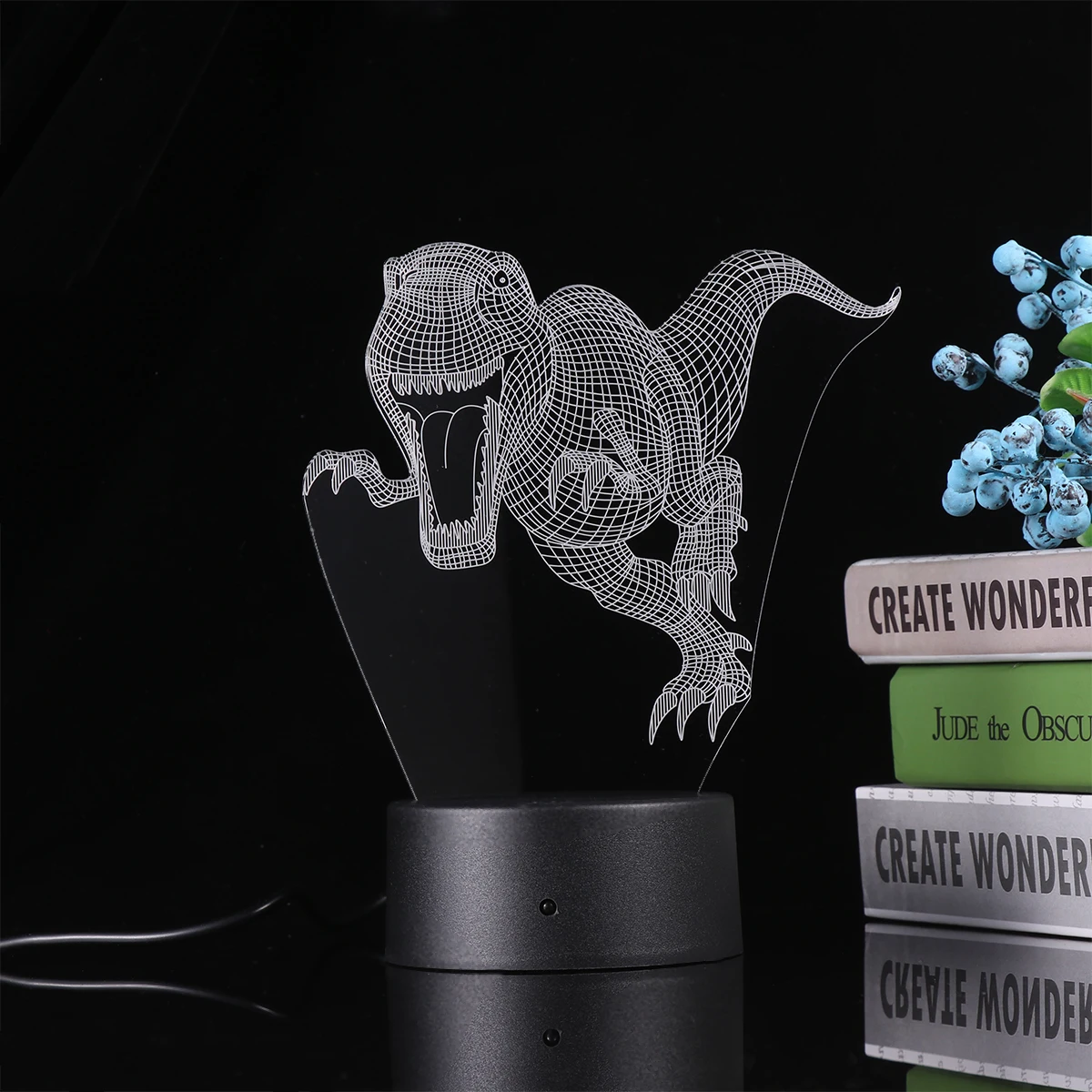 

3D лампа динозавра, акриловая пластина, ночник с питанием от USB, красочный градиент, декор для детской комнаты, ночные лампы