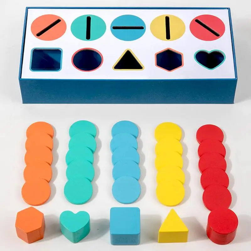 Color Sorting Toys Pattern Blocks Wooden Shape Sorter Toy Sorting Toys Educational Matching Blocks Color Sorting Sensory Toys