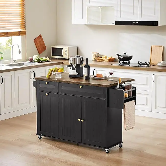 Kitchen island with power outlet and deciduous kitchen rolling island with spice rack