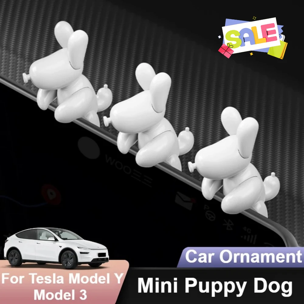 

Mini Puppy Dog Ornaments for Tesla Model Y Juniper/Model 3 2021-2025 Center Console Screen Automotive Styling Car Accessories