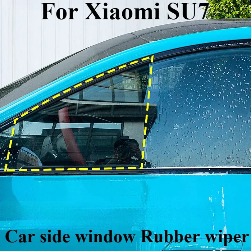 For Xiaomi SU7 Car Rubber side window wiper glass wiper Dual wiper blade against rain fog