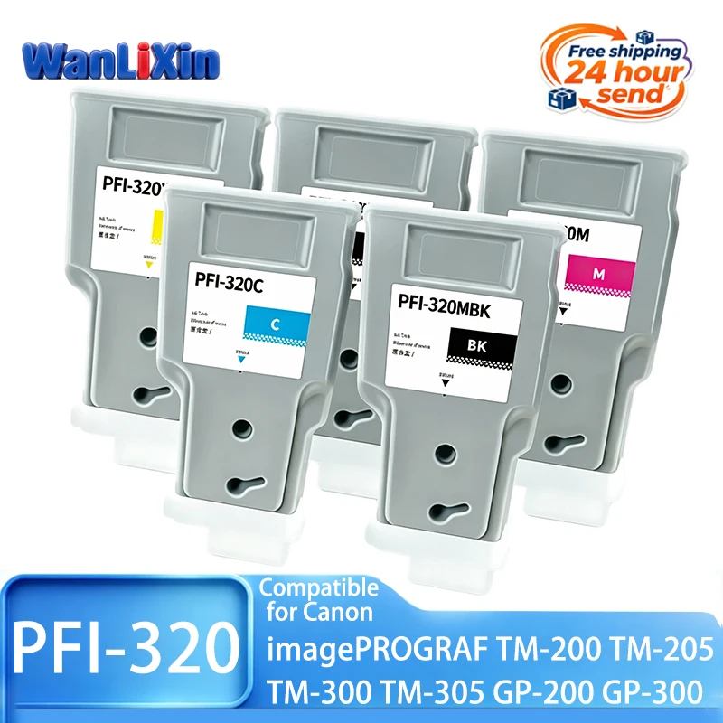 1 PCS PFI320 PFI 320 PFI-320 Ink Cartridge with Chip Compatible for Canon TM200 TM205 TM300 TM305 200 205 300 305 GP-200 GP-300