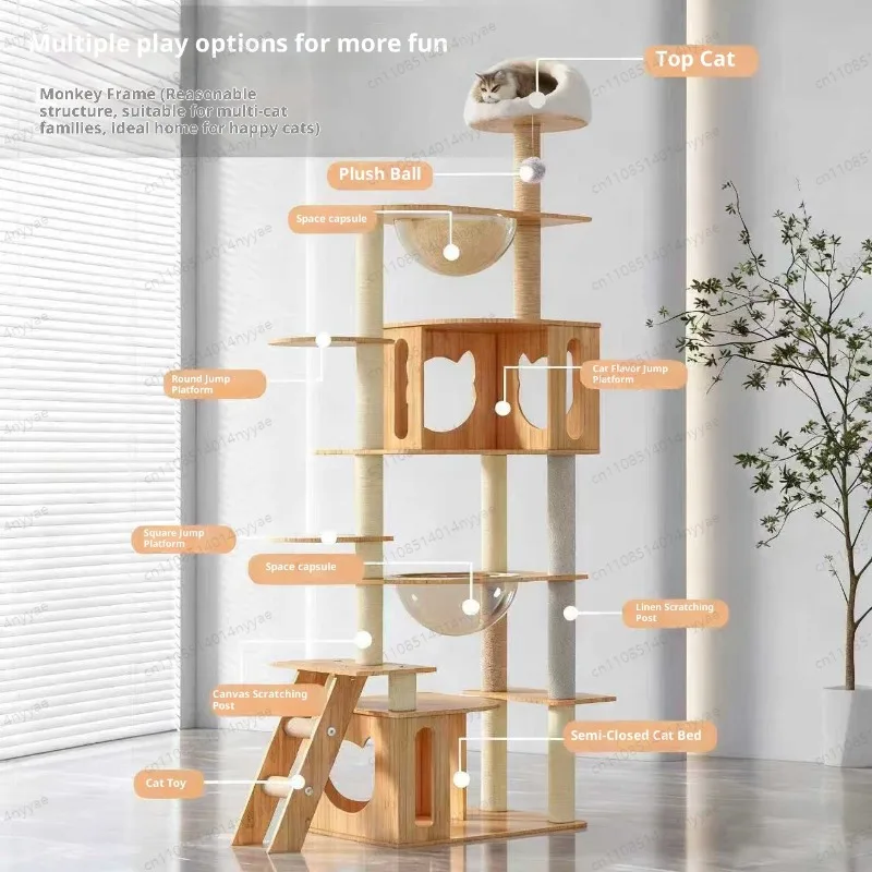 spacecraft,  tree, pet nest, pet toysLarge  villa, climbing frame,  scratching pole, cat scratching board