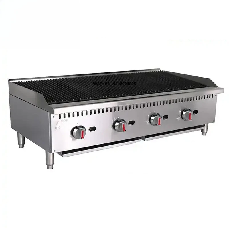 

Factory Direct Sales of Countertop Gas Volcanic Stone Barbecue Grills, Commercial Stainless Steel Grill with ETL Certification