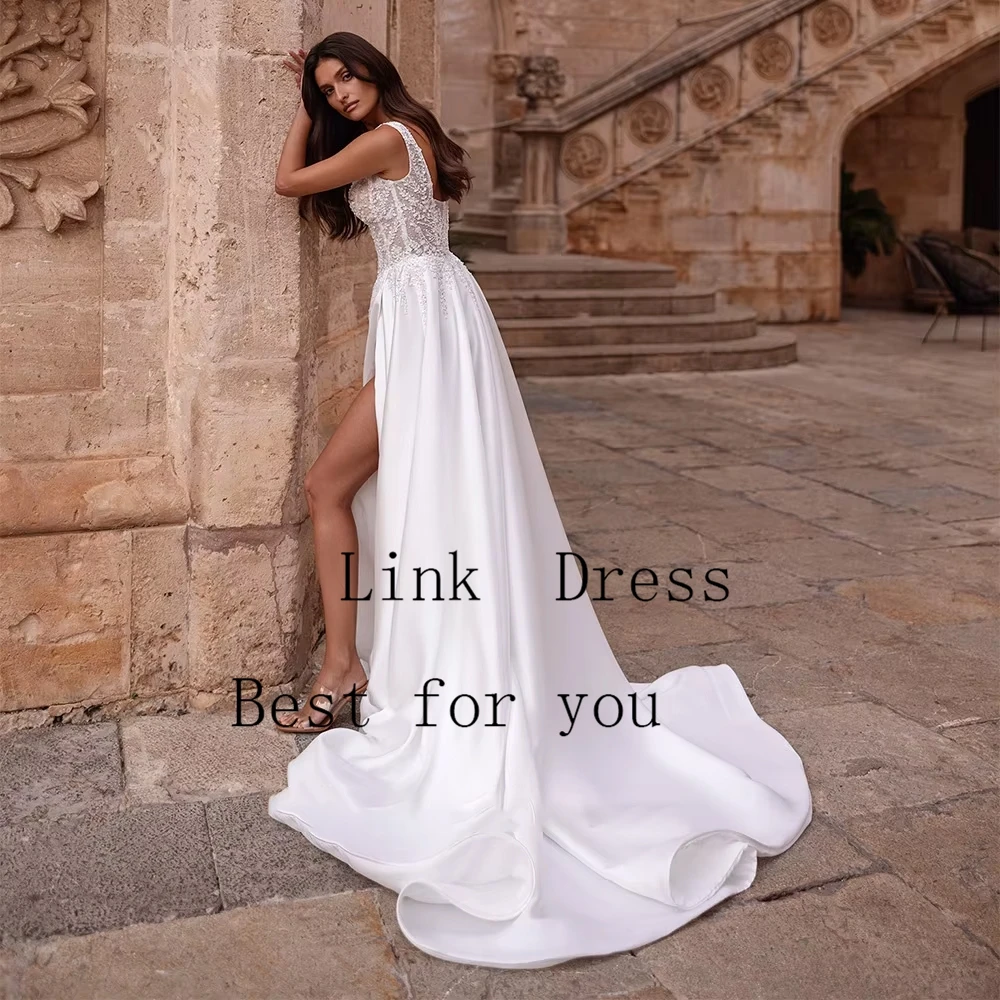 Fashion Strapless Wedding Dresses for Ladies Charming Satin Bridal Gowns Exquisite Sleeveless Vestidos De Novia New 2026 Summer