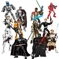 Space Wars Buildable Figure Stormtrooper Darth Vader Rey Kyle Ren Luke Skywalker Figure Toys Building Block Compatible With Lego