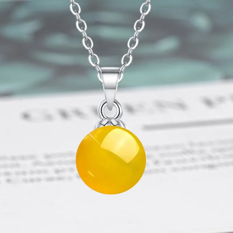 Halskette aus 925er-Sterlingsilber für Damen, natürlicher Achatstein, Hotan-Jade, Hochzeitsschmuck, Verlobungsanhänger, Party-Geschenk, fein – Detail 12