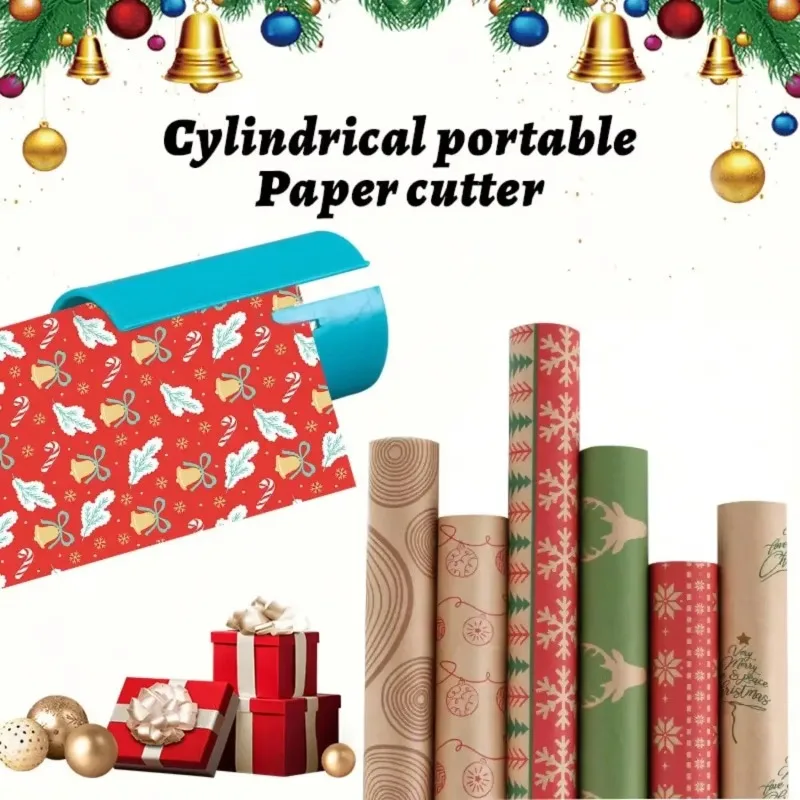 1-3pcs Portable Sliding Wrapping Paper Cutter Effortlessly Paper Trimmer Plastic Film Christmas Packaging Paper Cutting Knife