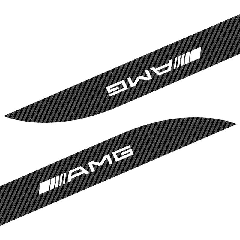 2pcs Carbon Car Door Side Skirt Sill Stripe Sticker Decals Accessories For Mercedes Benz AMG W124 W202 W203 W204 W210 W211 W212