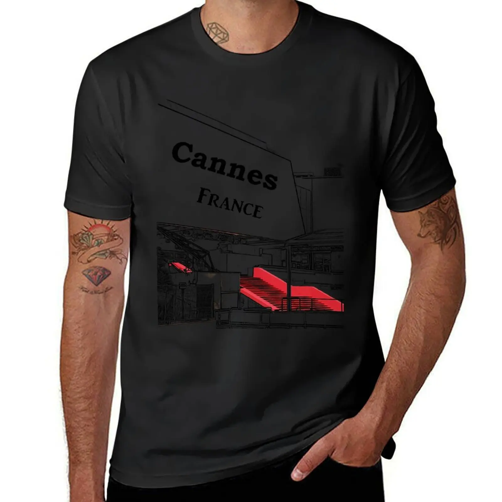 Cannes, France - Festival - Convention Center T-Shirt boys whites korean fashion oversizeds blanks black t-shirts for men