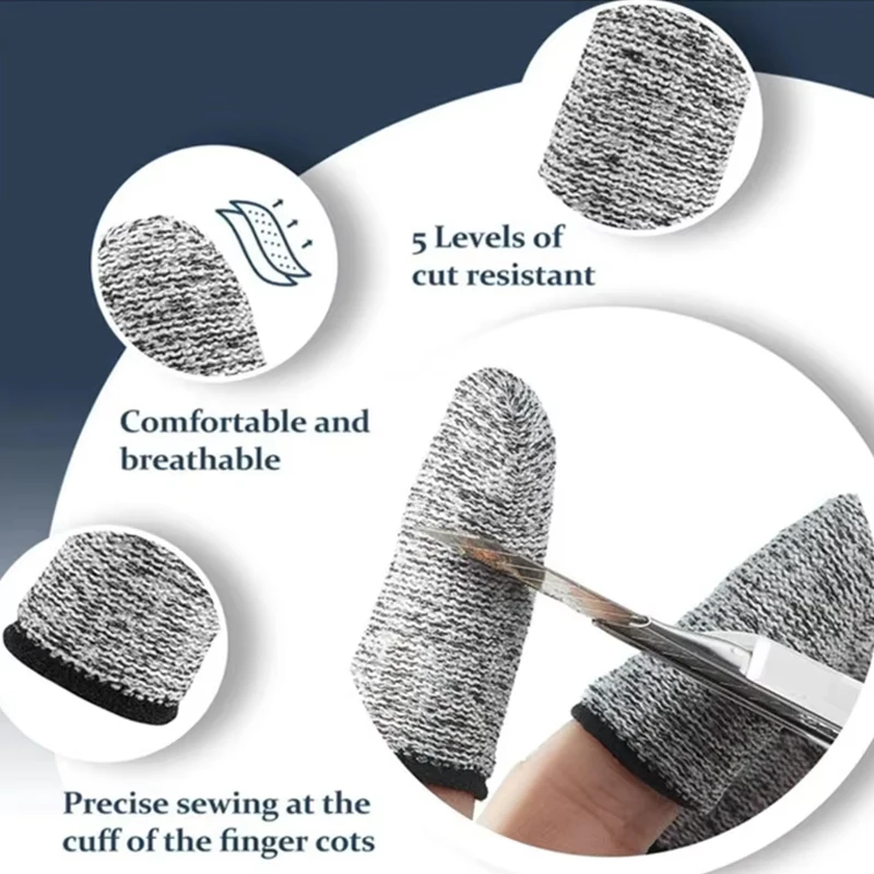 Level 5 Anti-Cut Finger Cover High-Strength Safety Flexible Anti Cut Fingertip Gloves Kitchen Tool Reusable and Durable