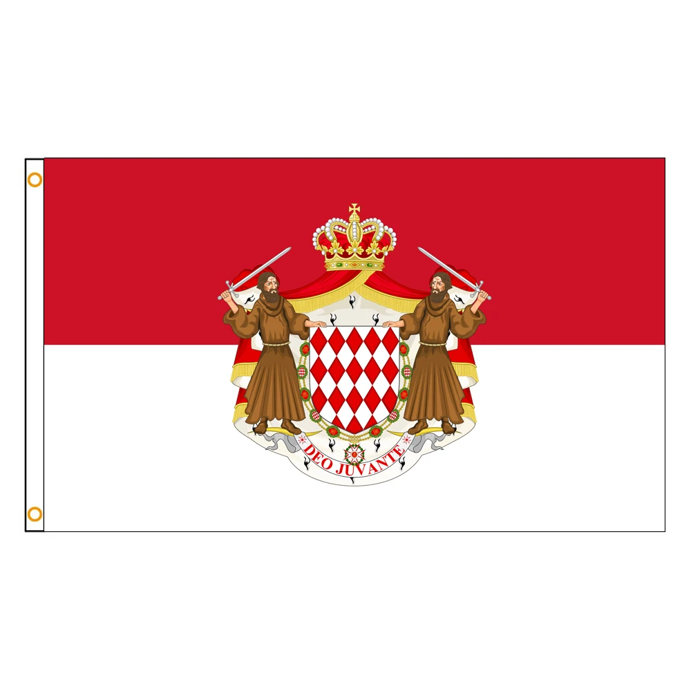 60×90 90x150 120×180CM Principality of Monaco Emblem Flag Polyester Printed Banner Tapestry For Decor