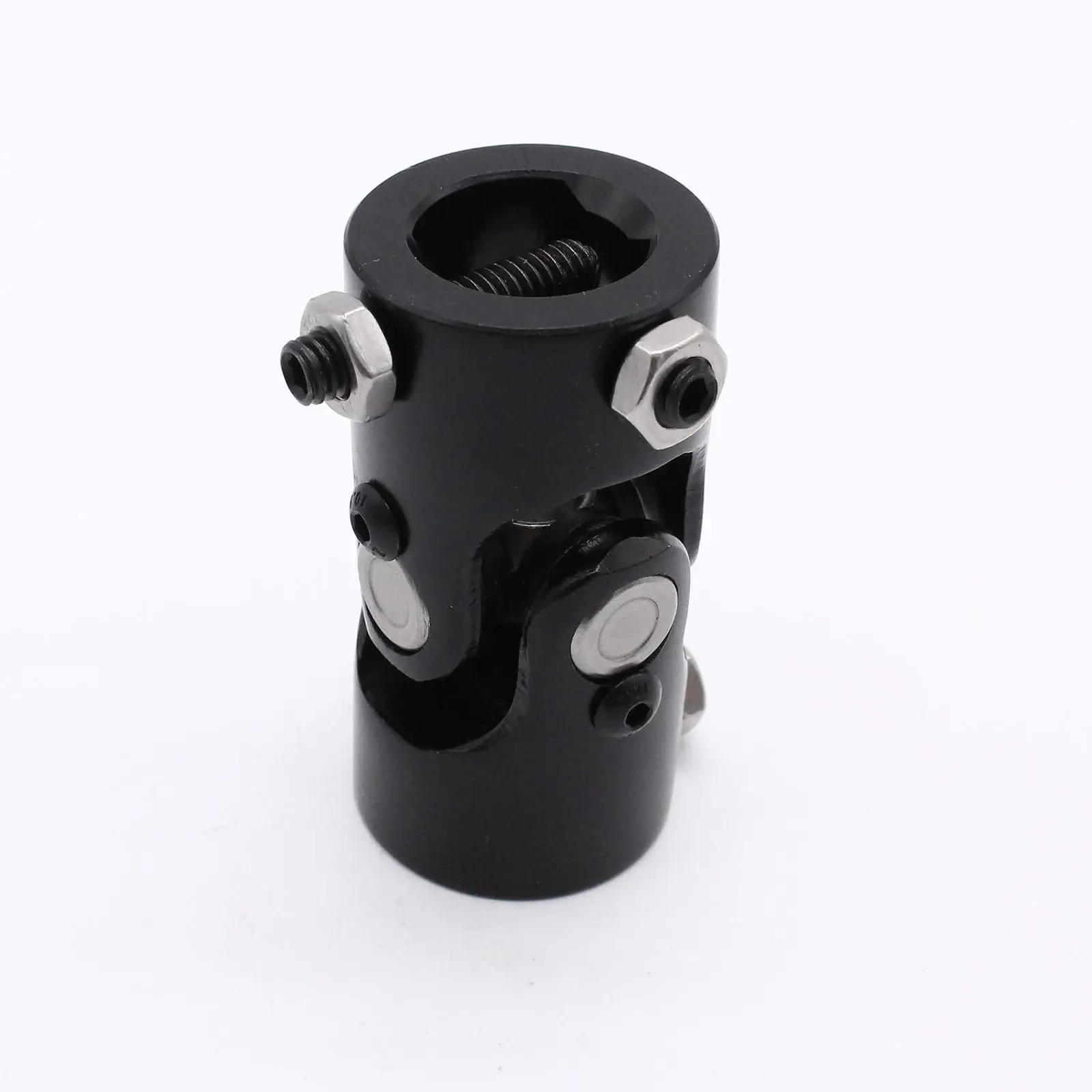 

1" DD x 1" DD Double Steering Shaft Coupler Black Replace Parts Simple Installation Replacement Generic Accessories Alloy Steel