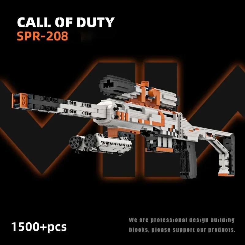 

MOC Call of Duty SPR-208 Building Block Gun Boy Assembled Toy Can Shoot Csgo Boy Mechanical Group Black Technology Holiday Gift