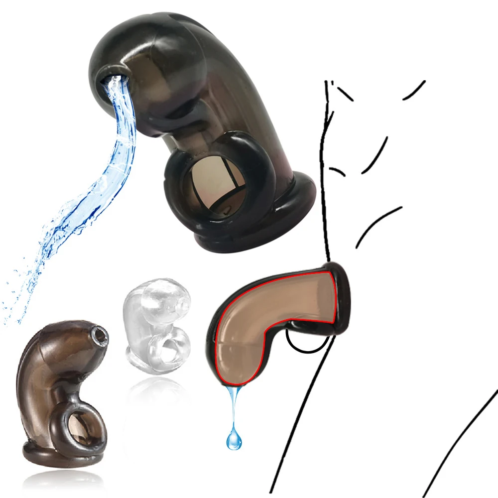 Soft Chastity Cage Device para Masculino, Maca Esferográfica, Anel Escroto com Rodadas, BDSM Delay BDSM