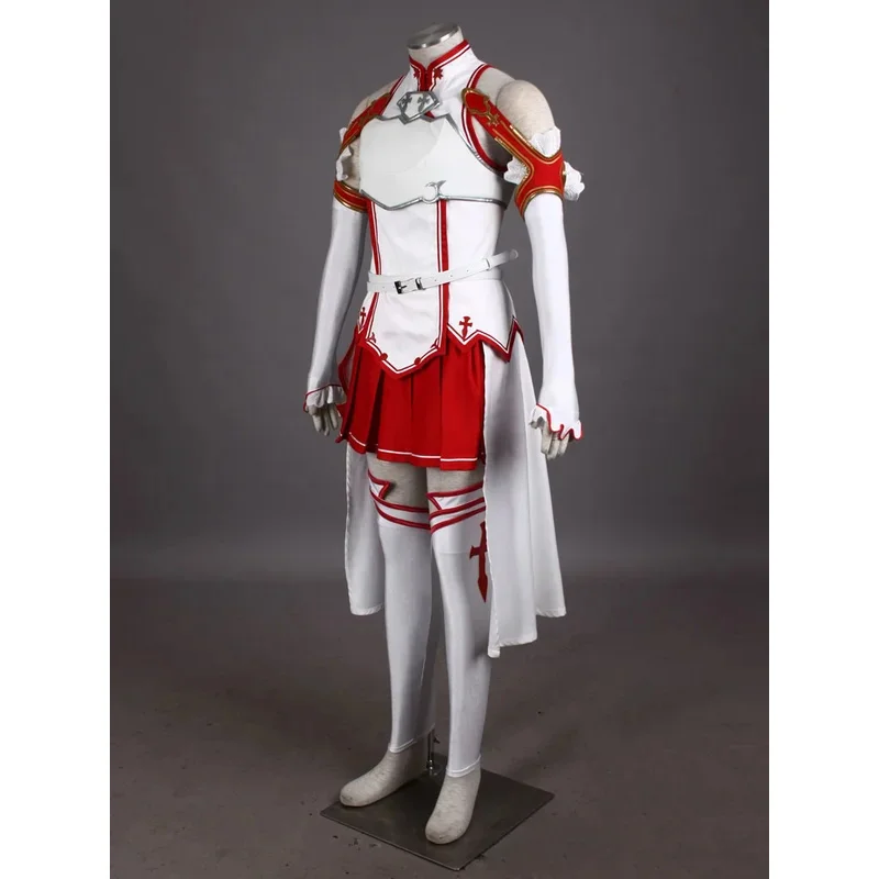 qq681Anime Cos Sword Art Online Yuki Yuuki Asuna Conjuntos de fantasias cosplay terno