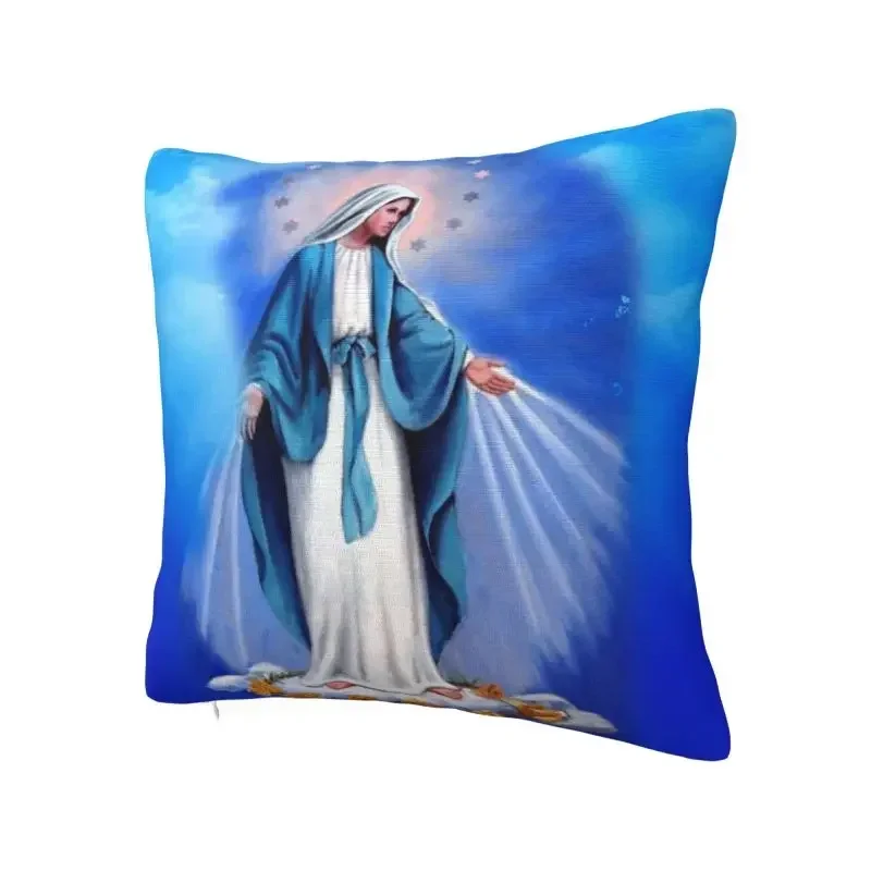 Luxury Catholic Virgin Mary Cushion Cover Soft Our Lady of Fatima Throw Pillow for Sofa Car Pillowcase Living Room Decoration