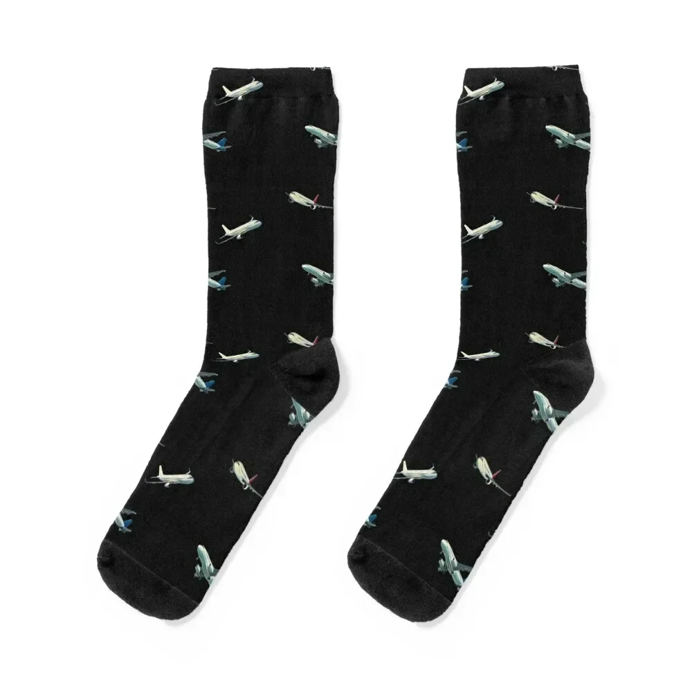 Airplane Pattern Socks snow gifts christmass gift Mens Socks Women's