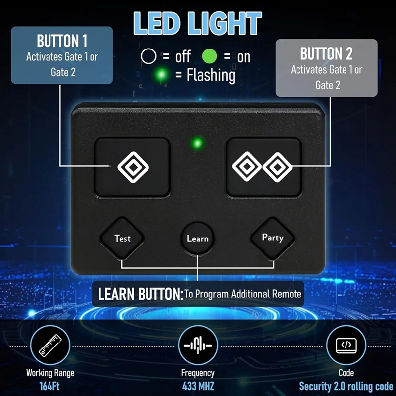 

【Livraison Rapide】AXS1 Remote Transmitter For Ghost Controls 5Button Remote Transmitter For Ghost Control Opener Systems