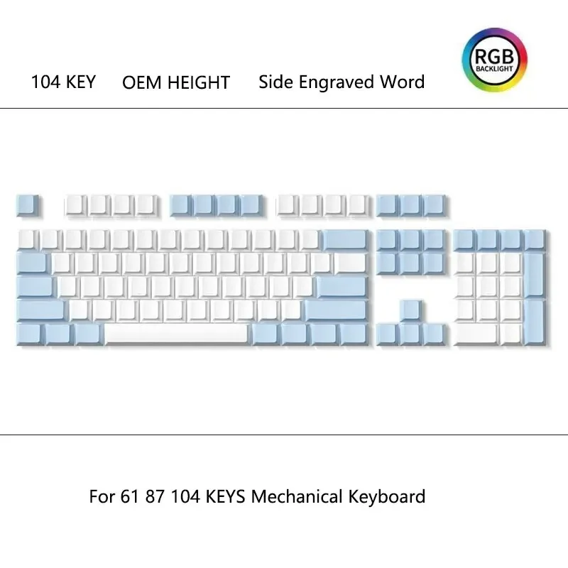 104 Toetsen Keycaps Set Oem Hoogte Pbt Thermische Sublimatie Keycaps Kant Gegraveerd Woord Voor Mechanisch Toetsenbord 84 68 87 104 Diy