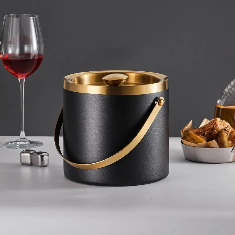 

Stainless steel ice bucket double-layer insulation and cold preservation high-value KTV champagne red wine beer ice bucket
