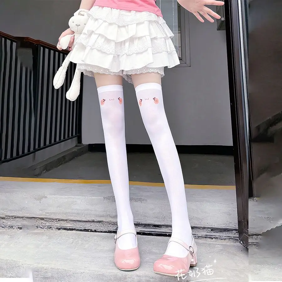اليابانية لطيف Kawaii القط باو الفخذ الجوارب طباعة الجوارب الطويلة JK التعبير فوق الركبة الفخذ العليا جوارب اليابانية تأثيري الجوارب