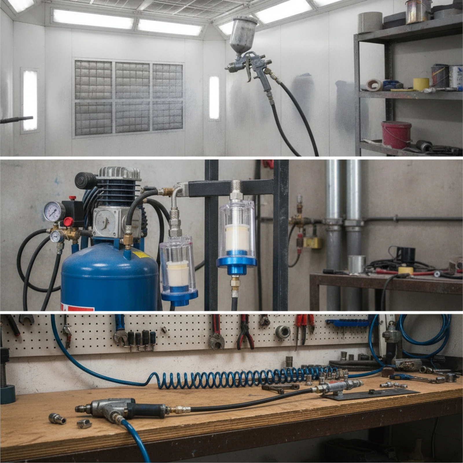 Spray Filter Long-Lasting Air Line Filter with Clear Shell Air Compressor Water Separator Quick Installation Stable Air Stream - view 5