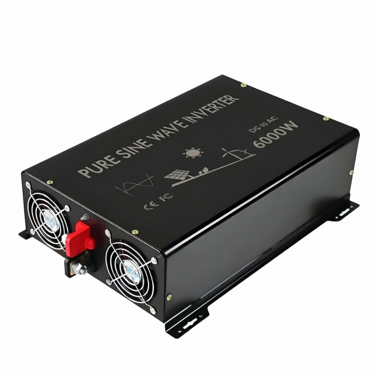 6000W Home Appliance Inverter Battery Pure Sine Wave Full Power Solar Converter 12V/24V/36V/48V DC to 110/120V/220V/230V/240V AC