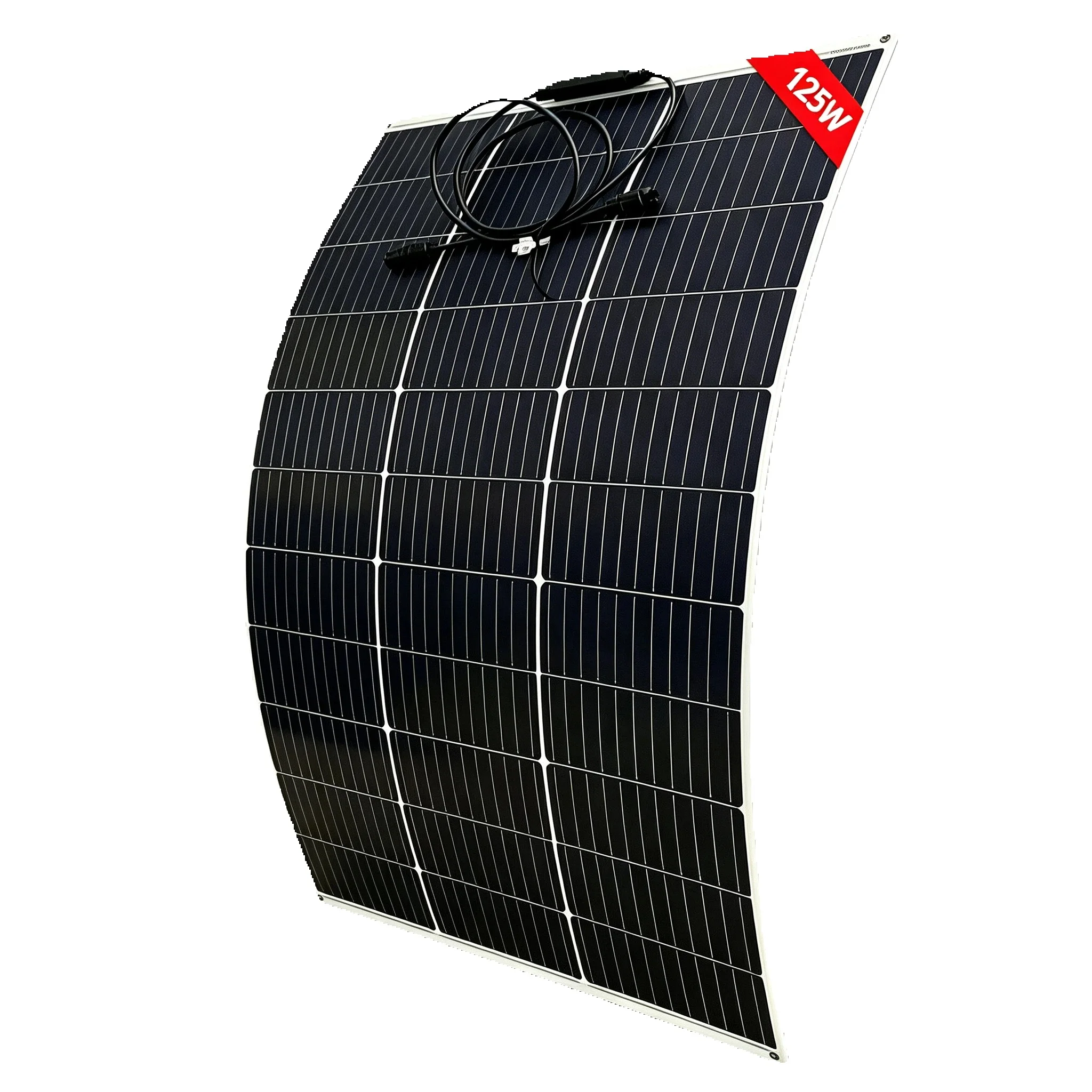 Panel słoneczny 125W z monokrystalicznym ogniwem słonecznym 18V, elastyczny panel słoneczny 120W do akumulatorów 12V, kamperów, łodzi, jachtów, systemów solarnych na balkonach. — 2