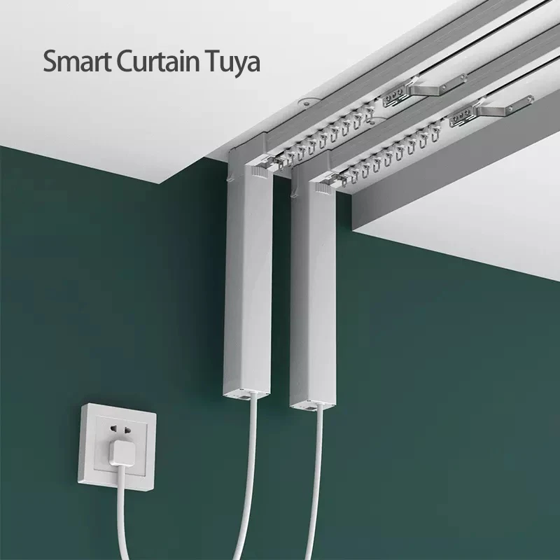 TYSH Google Alexa Control Automatic Motorized Electric Curtain Track Zigbee Smart Wifi Curtain System Tuya Smart Life App