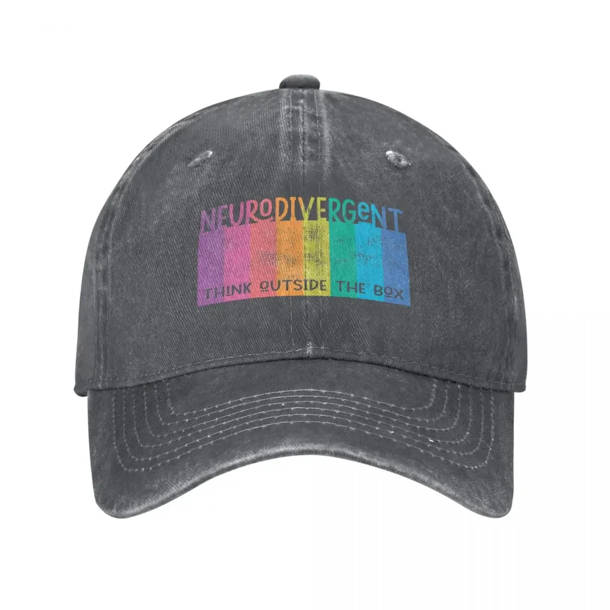 Colorful Neurodivergent Rainbow Design Baseball Cap beach hat Christmas Hat Sports Cap Man Women's