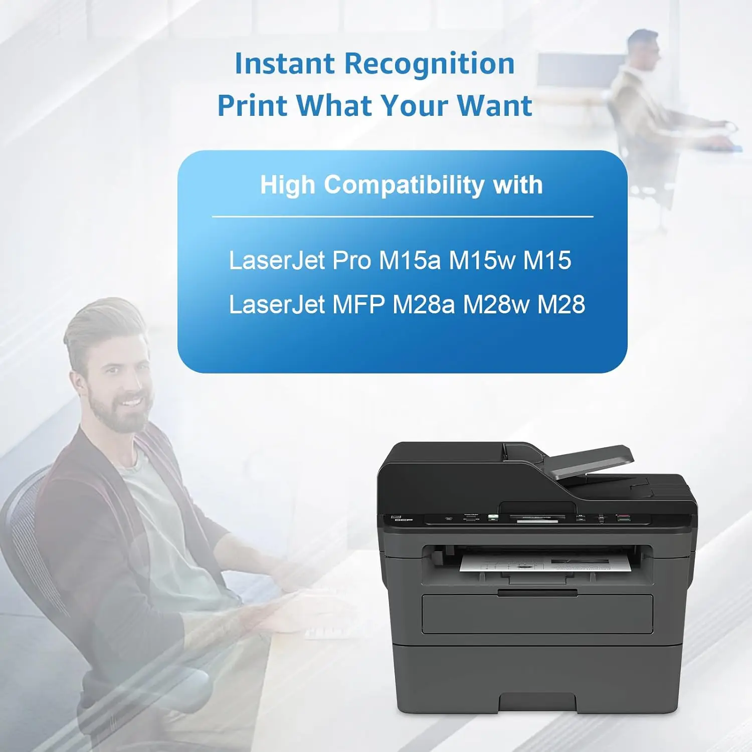 CF244A 44A Черный тонер, совместимый с тонером HP 44A для Laserjet Pro M15w Тонер для Laserjet Pro MFP M28w M28a M15a (2 черный)