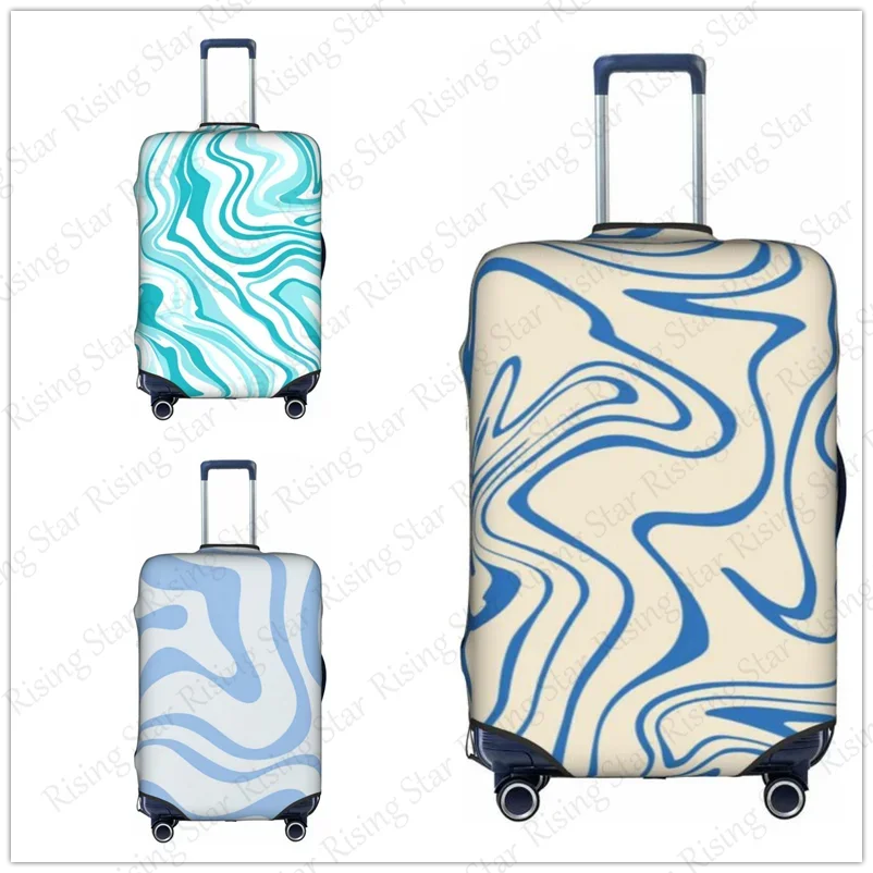 

Travel suitcase protective case, suitcase cover, elastic protection, washable Colorful Wavy Lines Luggage cover, 18-32 in