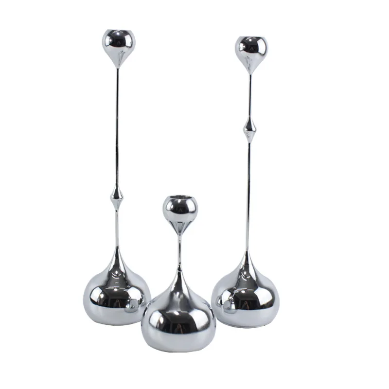 Hot Popular Candle Stand Nordic Creative Metal Candle Holders, Wedding Luxury Silver Candle Holder, Candlestick Handicraft
