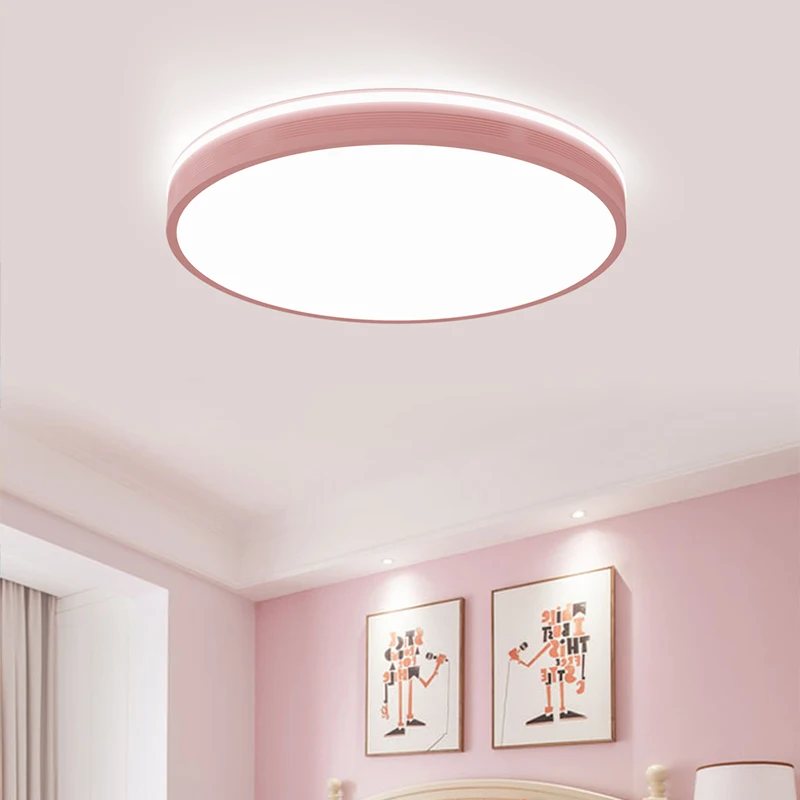 Imagem -04 - Modern Nordic Circular Lâmpada Led Teto Macaron Cor Quarto Sala de Estar Varanda Quarto de Criança Home Light