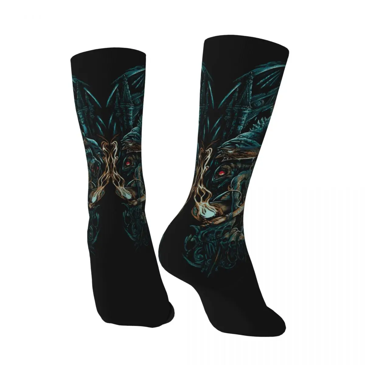 Cthulhu-calcetín de ceremonia para hombre, estampado, poliéster