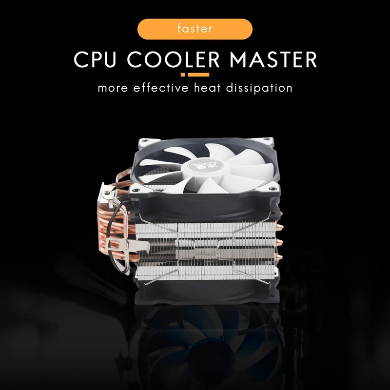 Imagem -02 - Snowman-cpu Cooler M-t6 4pin Master Heatpipe Ventiladores Duplos 12cm Lga775 1151 115x 1366 Suporte Intel e Amd