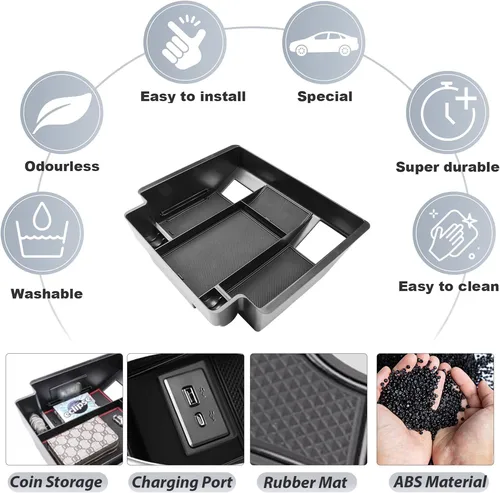 Imagen 2 del producto Organizador de consola central para Chevrolet Silverado/GMC Sierra 2022-2025 1500 y 2024 2025 Chevy Silverado y Sierra 2500HD 3500H