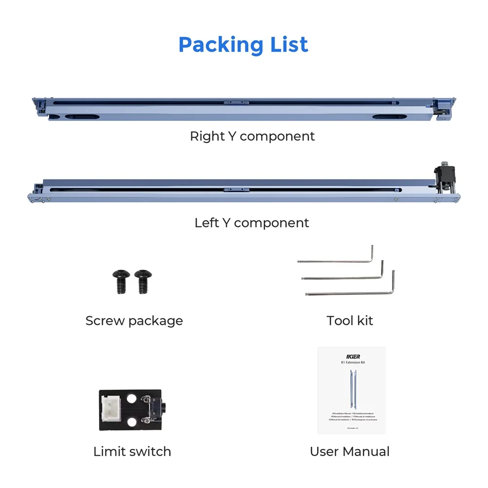 ikier Extension Kit Accessories For K1 Series Laser Engraver For Engraving Cutting Machine Working Area Of 750*410mm