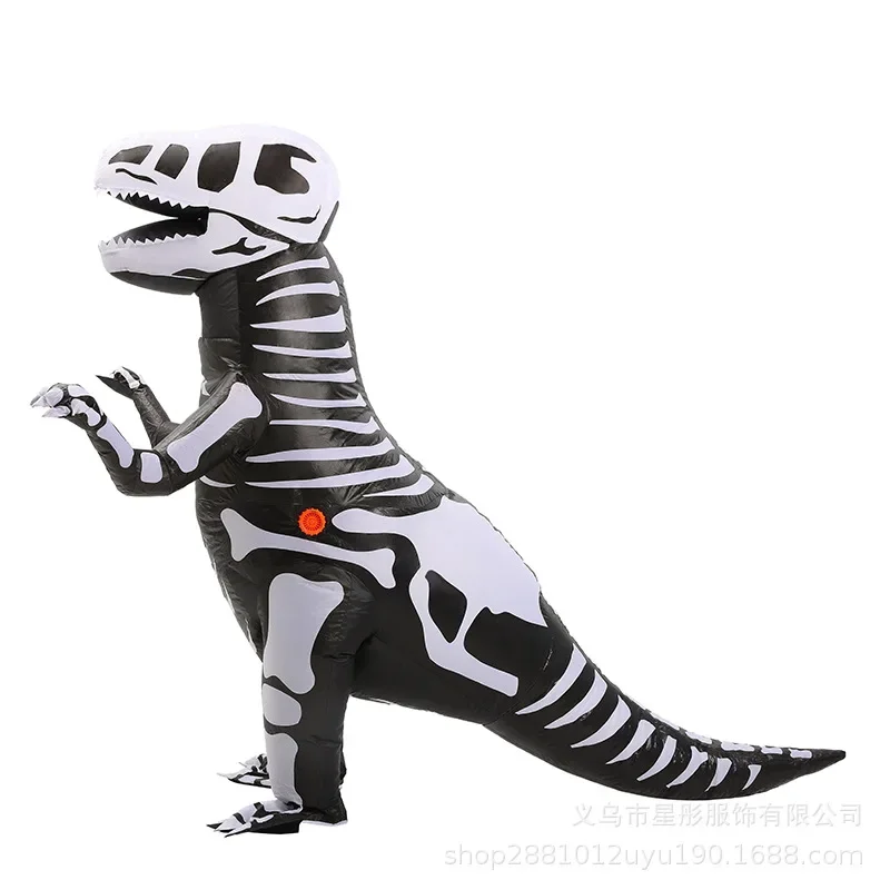 Halloween Carnival Adult Kids Anime Cosplay Masquerade Festival Party Skeleton Tyrannosaurus Rex Dinosaur Inflatable Costume