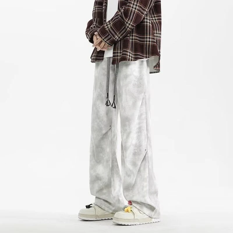 

Baggy Tie Dye Men's Casual Straight Pants High Quality Trend Cheap Sale Male Trousers Korean Style Aesthetic Fashion Streetwear